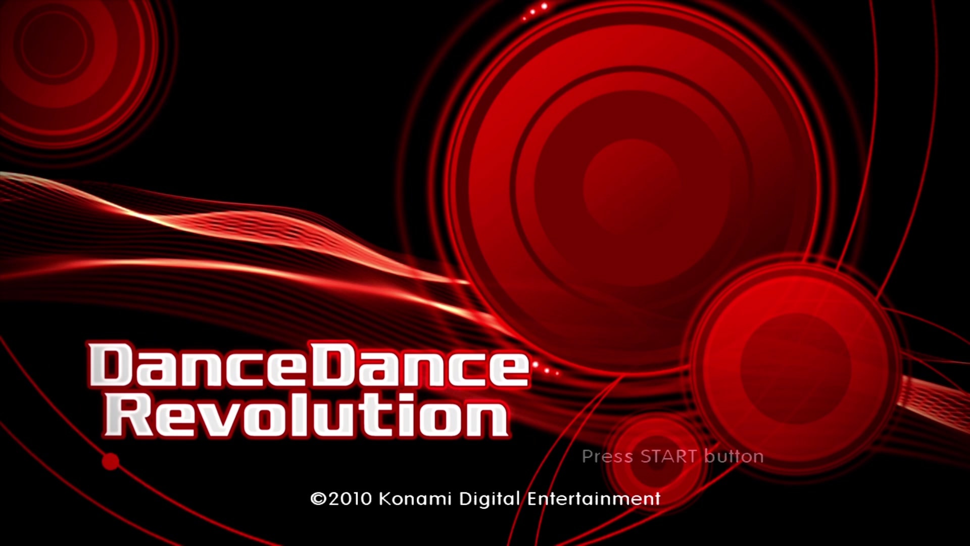 Dance Dance Revolution title screen for Xbox 360